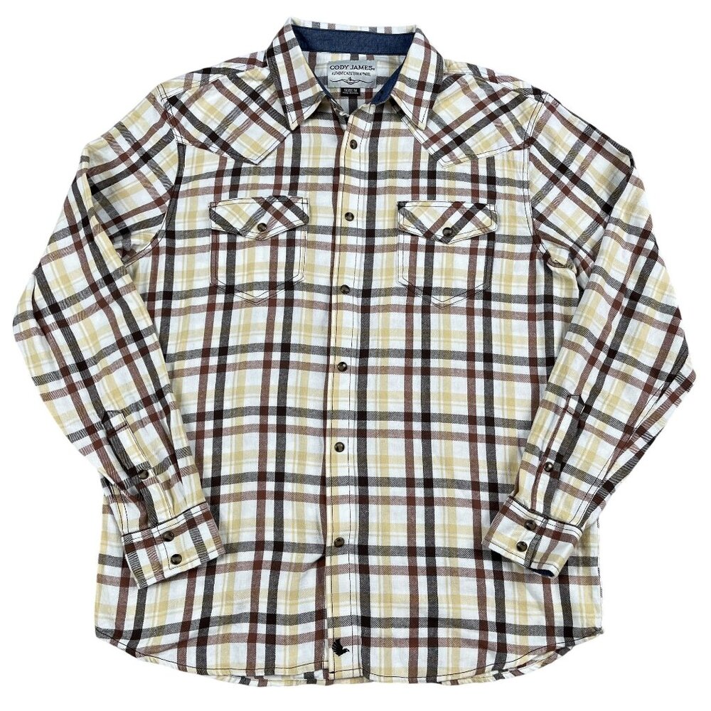Cody James Western Wear Pearl Snap Button Shirt Sz Medium‎
